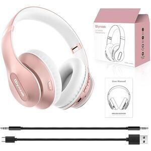 Wireless Bluetooth Over Ear Headphones, 65H Playtime, HiFi Stereo, Foldable, Mic